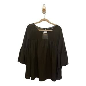 French Connection Black “Polly Plains” Top Size‎ M